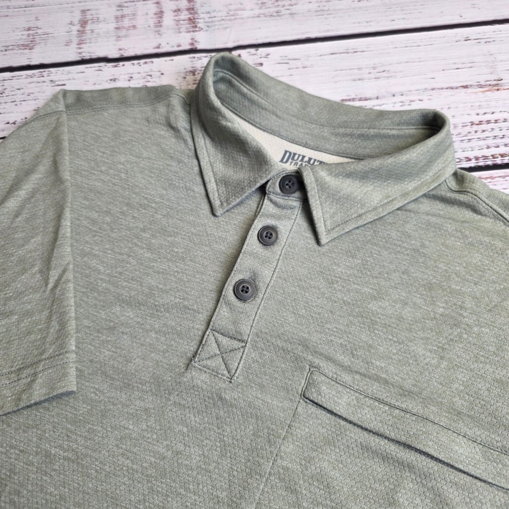 Duluth Trading Co Mens Large Armachillo Cooling Polo Shirt 56228 Light Gray